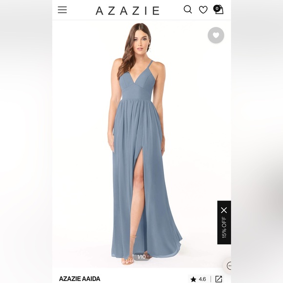 Azazie Aaida Dusty Blue Bridesmaid Dress - Picture 3 of 17